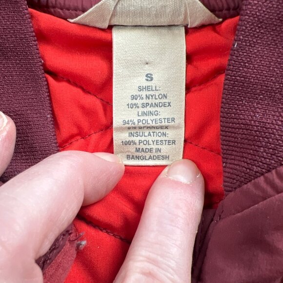Duluth Trading  Agiloft Womens Bran Coat Quilted  Bomer Jacket S Red/Maroon - Picture 3 of 7